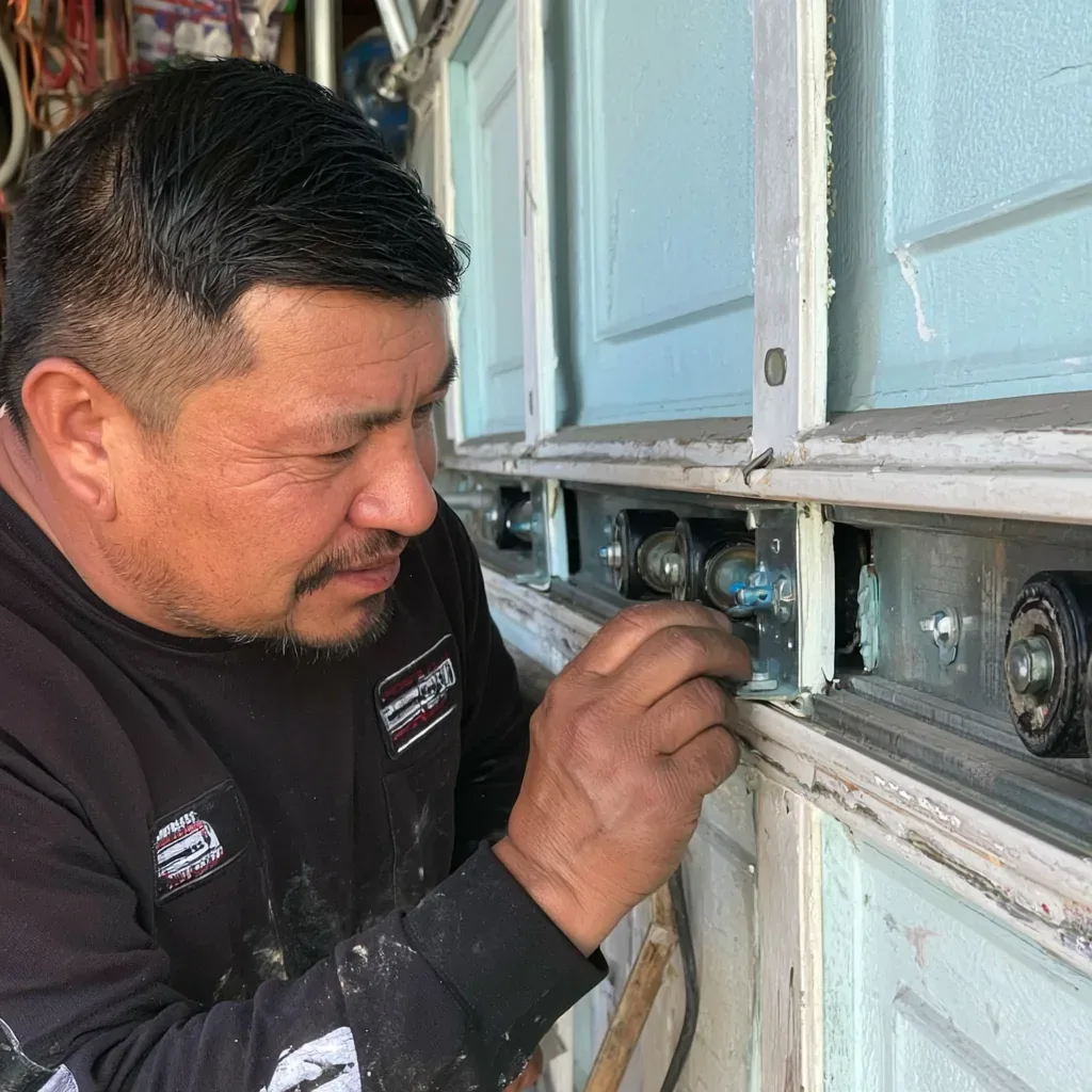 Local Carlsbad garage door technician on a residential drive