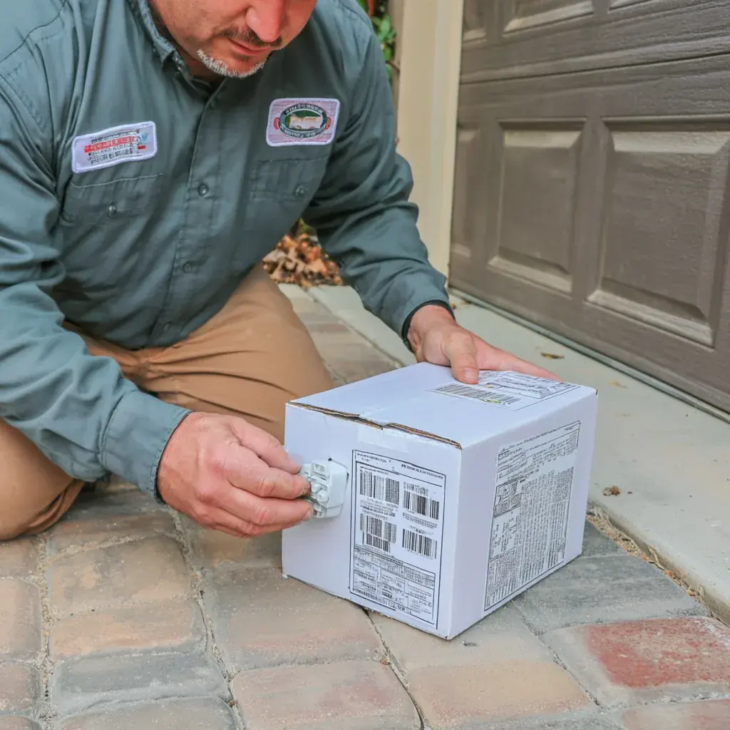 A garage door in Carlsbad being checked over